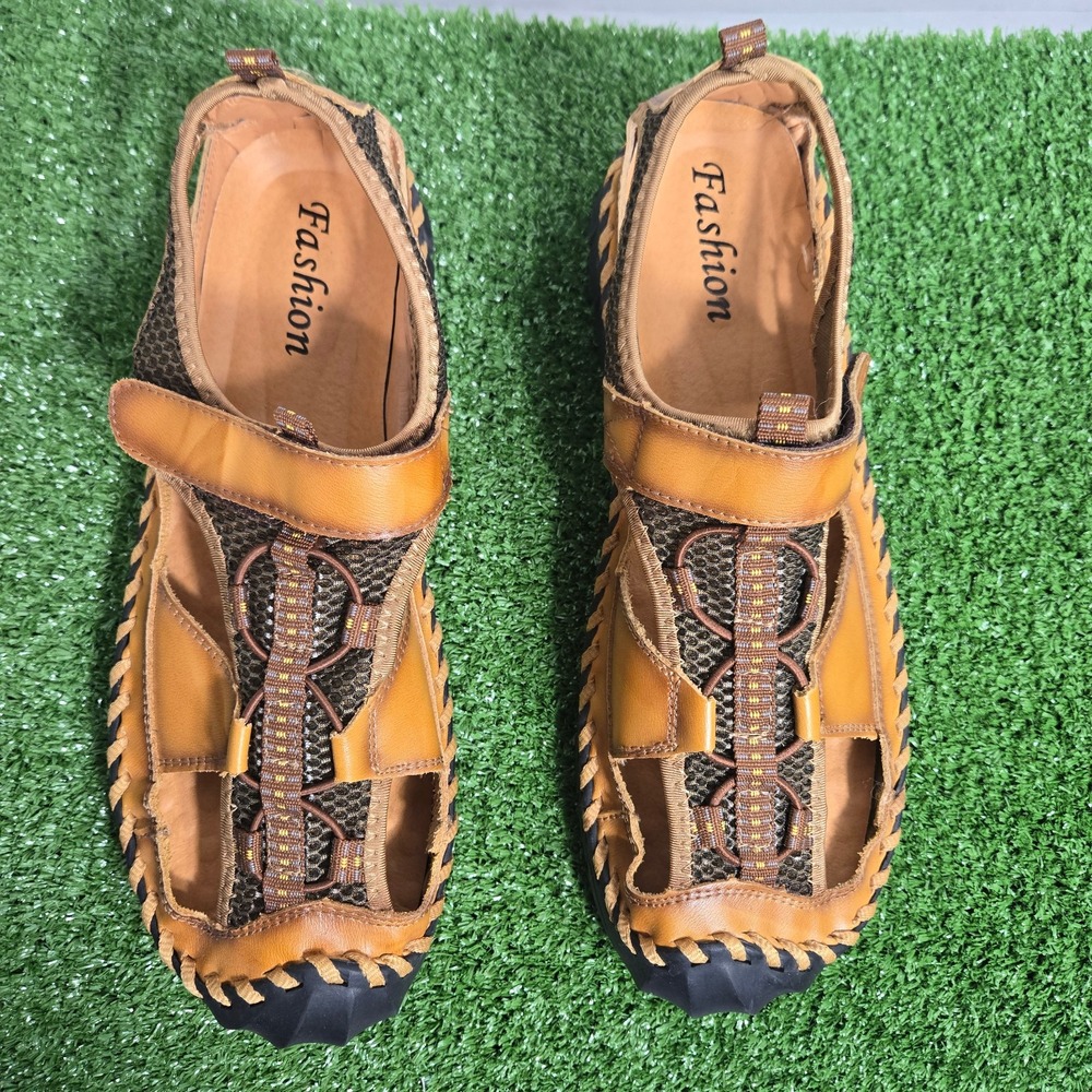 Leather Sandals Rubber Flex Mens sz 12.5-13 Sports Beach Casual Fashion Shoe